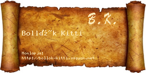 Bollók Kitti névjegykártya